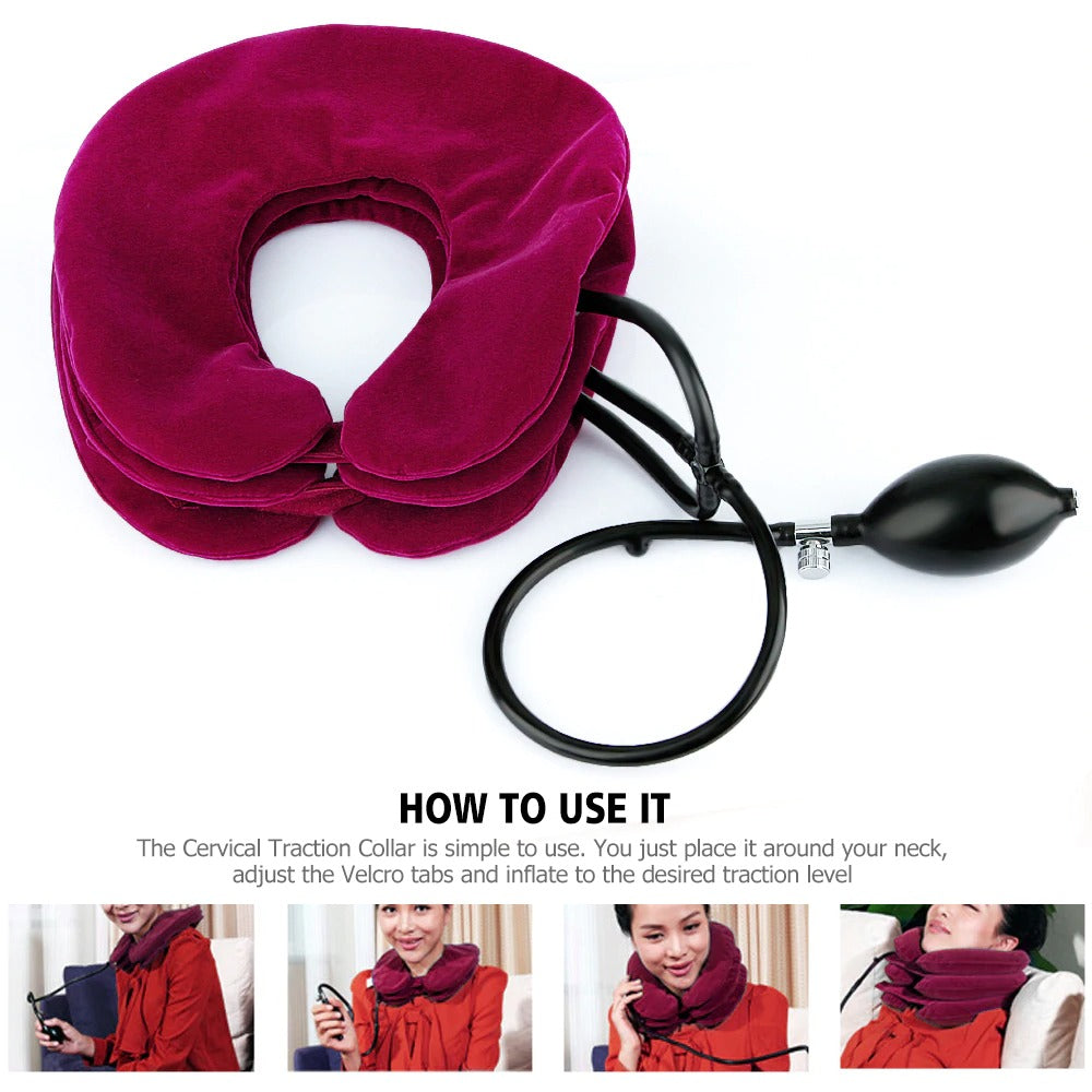 Dropship Inflatable Cervical Neck Traction Pillow Neck Shoulder